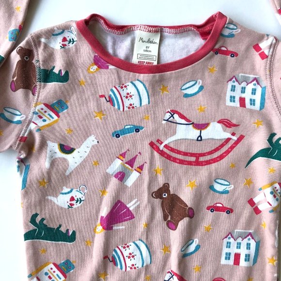 Mini Boden Shirt Girls Size 8 Year Llama Rocking Horse Teapot Bear Long… - Picture 4 of 11